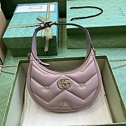 Fortok Gucci Half-Moon Marmont Double G Rivets Bag Pink 21x16x5cm - 1