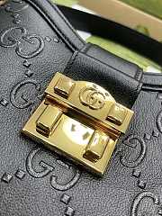 Fortok Gucci GG Shoulder Bag Black Leather 25x21x9cm - 4
