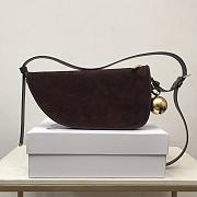 Fortok Burberry Shield Suede Shoulder Bag Brown 26x5.5x13.5cm - 1