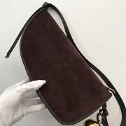 Fortok Burberry Shield Suede Shoulder Bag Brown 26x5.5x13.5cm - 4