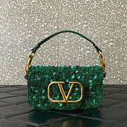Fortok Valentino Garavani Loco Glitter Bag Green 19x10.5x5cm - 1