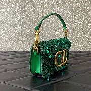 Fortok Valentino Garavani Loco Glitter Bag Green 19x10.5x5cm - 3