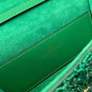 Fortok Valentino Garavani Loco Glitter Bag Green 19x10.5x5cm - 6