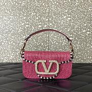 Fortok Valentino Loco Small Embroidered Shoulder Bag Pink 19x10.5x5cm - 1