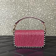 Fortok Valentino Loco Small Embroidered Shoulder Bag Pink 19x10.5x5cm - 4