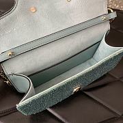 Fortok Valentino Loco Small Embroidered Shoulder Bag Blue 19x10.5x5cm - 3