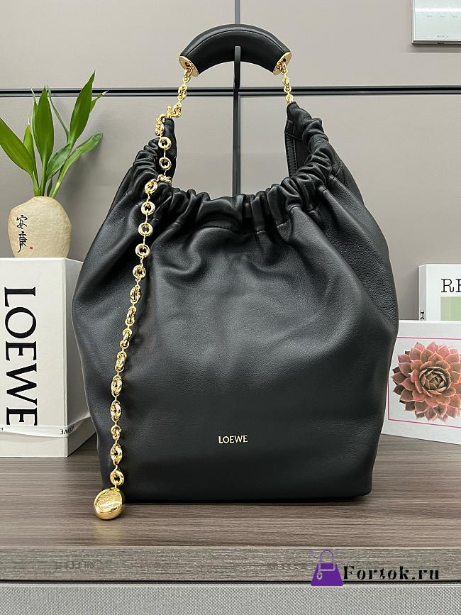 Fortok Loewe Squeeze Bag Nappa Lambskin in Black 34x13.5x30cm - 1