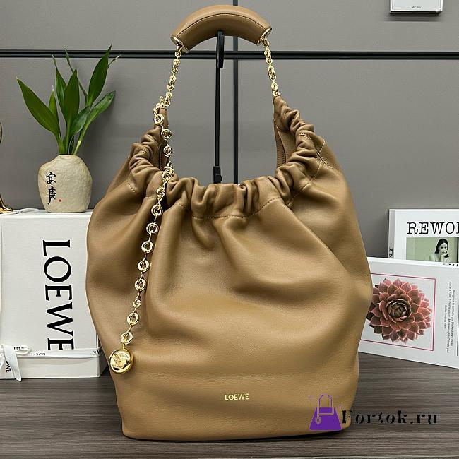 Fortok Loewe Squeeze Bag Nappa Lambskin in Brown 34x13.5x30cm - 1