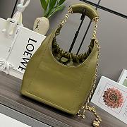 Fortok Loewe Squeeze Bag Nappa Lambskin in Green 29x10.5x24cm - 3