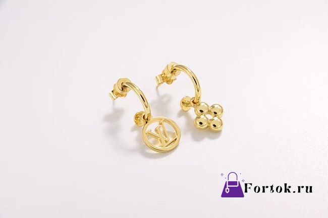Fortok Louis Vuitton LV Letter Earrings - 1