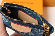 Fortok Louis Vuitton Key Pouch Blue Denim M82961 12x7x1.5cm - 6