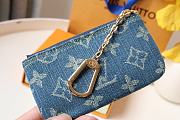 Fortok Louis Vuitton Key Pouch Blue Denim M82961 12x7x1.5cm - 4