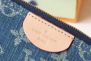 Fortok Louis Vuitton Key Pouch Blue Denim M82961 12x7x1.5cm - 2