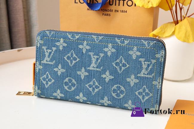 Fortok Louis Vuitton Zippy Wallet Blue Denim M82958 19x10.5x2.5cm - 1