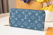 Fortok Louis Vuitton Zippy Wallet Blue Denim M82958 19x10.5x2.5cm - 1