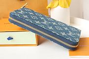 Fortok Louis Vuitton Zippy Wallet Blue Denim M82958 19x10.5x2.5cm - 3