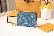 Fortok Louis Vuitton Zippy Coin Purse Blue Denim M82957 11x8.5x2cm - 1