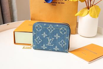 Fortok Louis Vuitton Zippy Coin Purse Blue Denim M82957 11x8.5x2cm