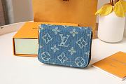 Fortok Louis Vuitton Zippy Coin Purse Blue Denim M82957 11x8.5x2cm - 5