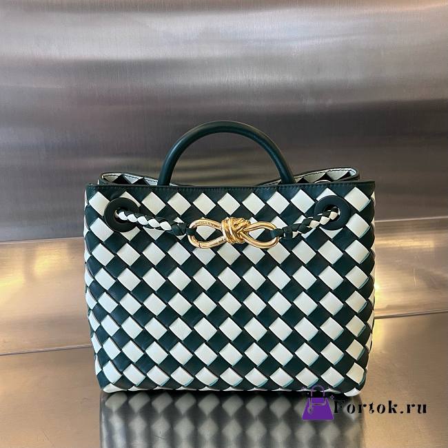 Fortok Bottega Veneta Small Andiamo Bag Emerald Green 25x20x10cm - 1