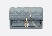 Fortok Dior Chain Pouch Blue Cannage Lambskin 19.5x12.5x5cm - 1