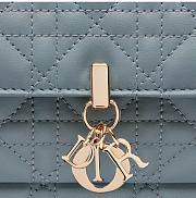 Fortok Dior Chain Pouch Blue Cannage Lambskin 19.5x12.5x5cm - 6