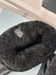 Fortok Prada Triangle Logo Fleece Snow Boots Black - 5