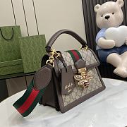 Fortok Gucci Queen Margaret GG Supreme Top-Handle Bag Brown 25.5x17.5x13cm - 6