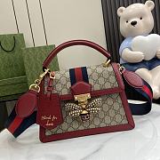 Fortok Gucci Queen Margaret GG Supreme Top-Handle Bag Red 25.5x17.5x13cm - 1