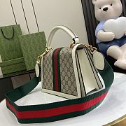 Fortok Gucci Queen Margaret GG Supreme Top-Handle Bag White 25.5x17.5x13cm - 5