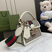 Fortok Gucci Queen Margaret GG Supreme Top-Handle Bag White 25.5x17.5x13cm - 2