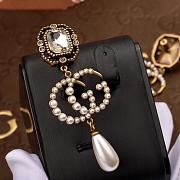 Fortok Gucci Diamond GG Pearl Earrings - 6
