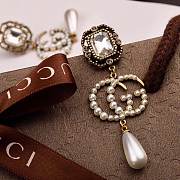 Fortok Gucci Diamond GG Pearl Earrings - 5