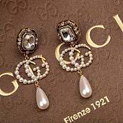 Fortok Gucci Diamond GG Pearl Earrings - 3
