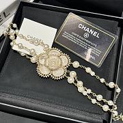 Fortok Chanel Double C Apricot Camellia Pearl Necklace - 4
