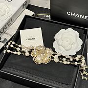 Fortok Chanel Double C Apricot Camellia Pearl Necklace - 3