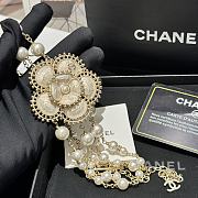 Fortok Chanel Double C Apricot Camellia Pearl Necklace - 2