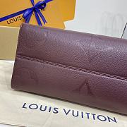 Fortok Louis Vuitton Onthego Monogram Empreinte Leather Bag Burgundy M46601 35x27x14cm - 3