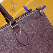 Fortok Louis Vuitton Onthego Monogram Empreinte Leather Bag Burgundy M46601 35x27x14cm - 2