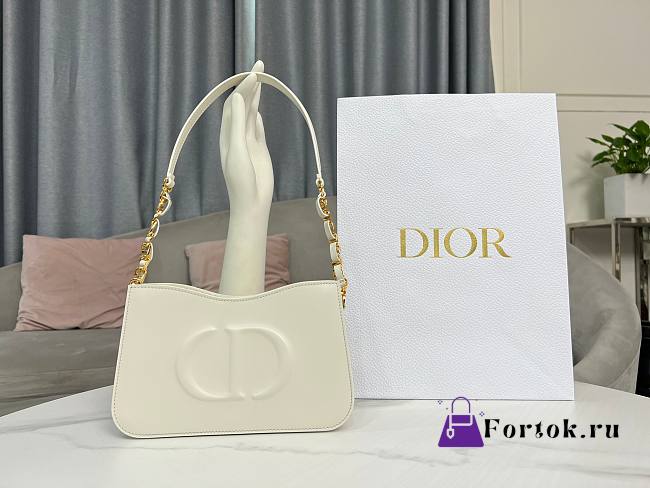 Fortok Dior CD Signature Hobo Mini Bag White 23.5x14.5x6cm - 1