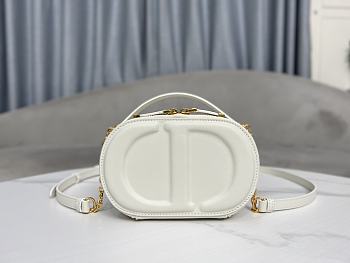 Fortok Dior CD Signature Oval Camera Bag White 18x6x11cm