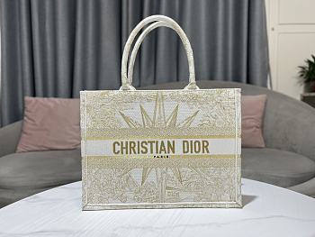 Fortok Dior Book Tote Small Dior Rêve d'Infini Embroidery with Gold-Tone Metallic Thread 36.5x28x17.5cm