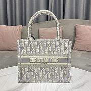 Fortok Dior Small Book Tote Gray Oblique Print 26.5x21x14cm - 1