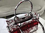 Fortok Dior Book Tote White And Red Butterfly And Heart Patterns Embroidery 36x27.5x16.5cm - 5