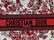 Fortok Dior Book Tote White And Red Butterfly And Heart Patterns Embroidery 36x27.5x16.5cm - 2