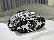 Fortok Dior Hat Basket Bag White and Black Butterfly Bandana Embroidery 26cm - 4
