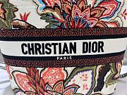 Fortok Dior Hat Basket Bag Natural Multicolor Albero della Vita Embroidery 27x20x8cm - 2