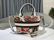 Fortok Dior Hat Basket Bag Natural Multicolor Albero della Vita Embroidery 27x20x8cm - 3