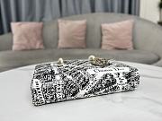 Fortok Dior Medium Lady D-Joy Bag White and Black Plan de Paris Printed Calfskin 26x13.5x5cm  - 5