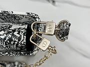 Fortok Dior Medium Lady D-Joy Bag White and Black Plan de Paris Printed Calfskin 26x13.5x5cm  - 4
